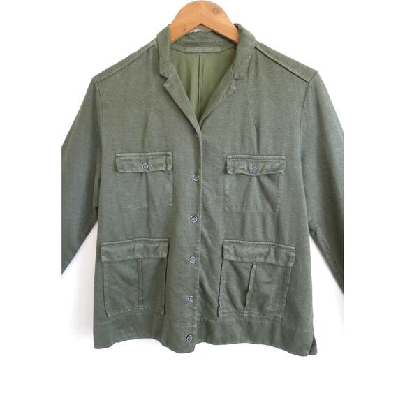 TRANSIT PAR SUCH Linen Blend Utility Army Jacket Made in Italy YOOX 3 L $370 - Picture 3 of 10